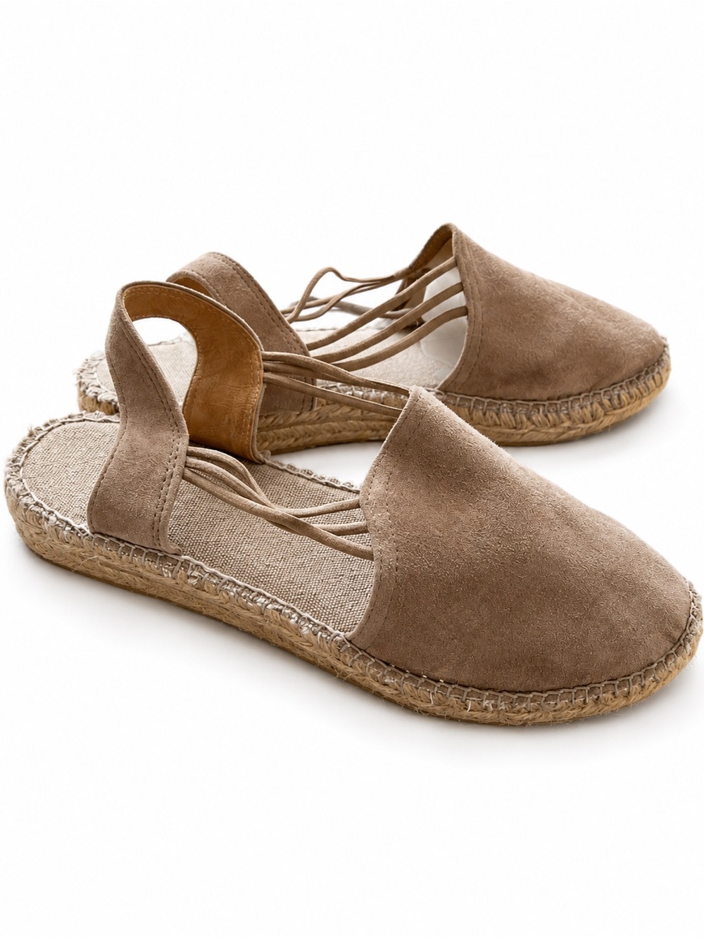 Toni Pons Taupe Suede Espadrille Sandals Size 38 (US 7-7.5) Made in Spain